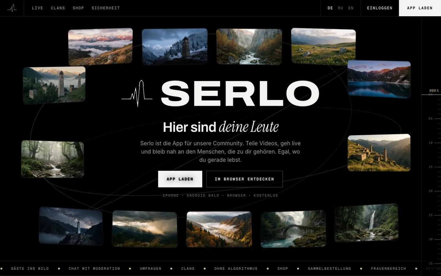 Startseite der Social-App Serlo